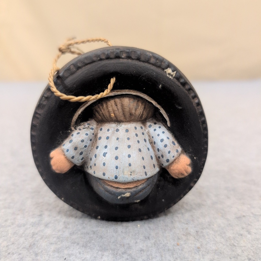 Vintage Ceramic Boy in Tire Swing Hanging Figurine Ornament Hand Painted Kitsch - Picture 2 of 4